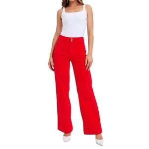 NEW JUDY BLUE corduroy wide leg trouser in red